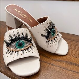 Kurt Geiger Women's Cream Embellished Mules